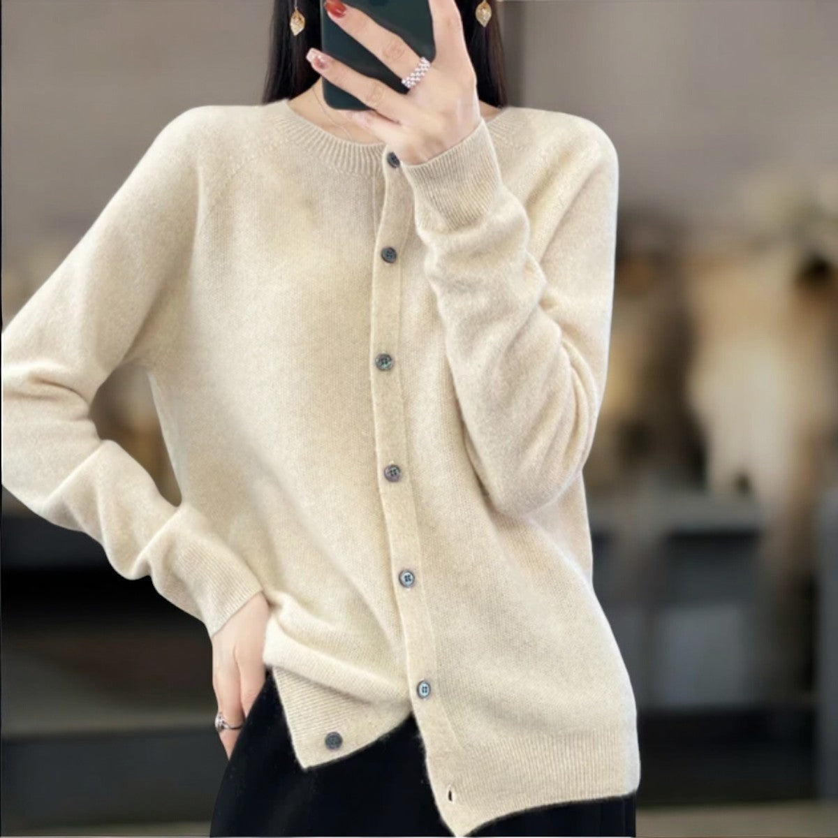 LK® | Eleganter Knopf-Cardigan