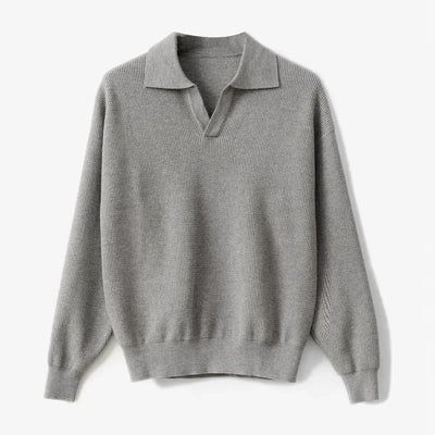 V-Ausschnitt Polo Pullover