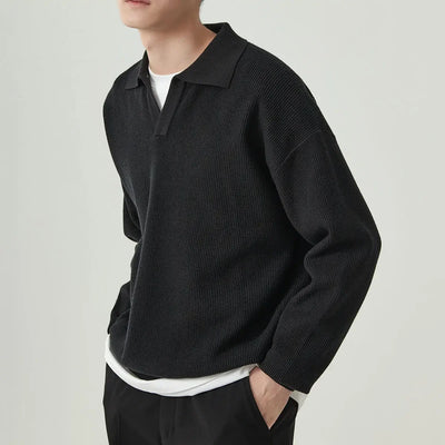 V-Ausschnitt Polo Pullover