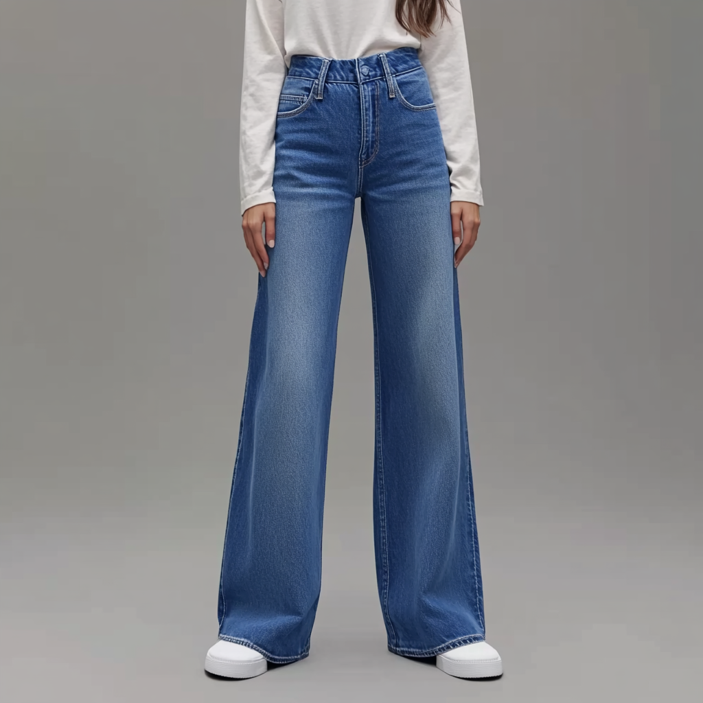 LK® | Blaue Damenhose Weite Beine