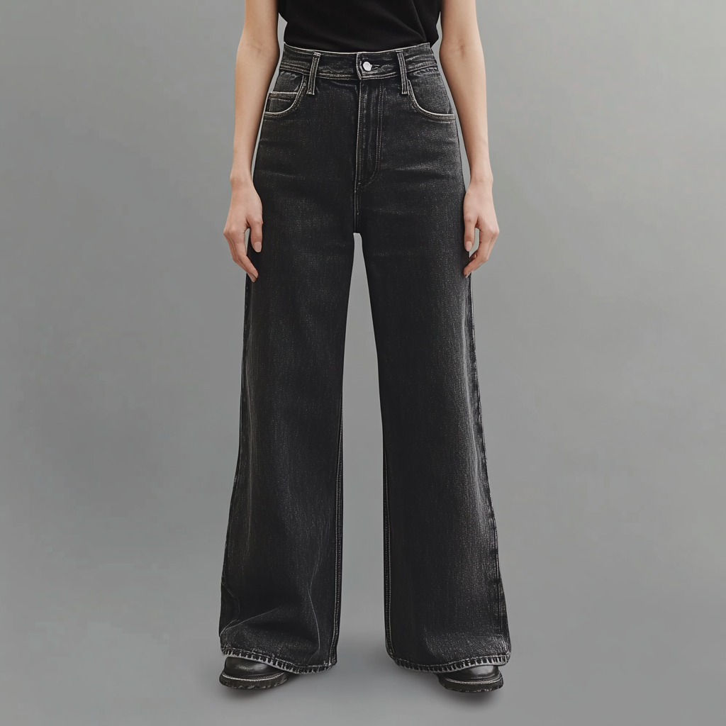 LK® | Schwarze Jeans mit weitem Bein