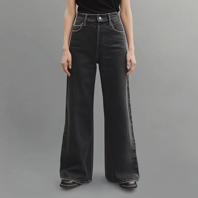 LK® | Schwarze Jeans mit weitem Bein