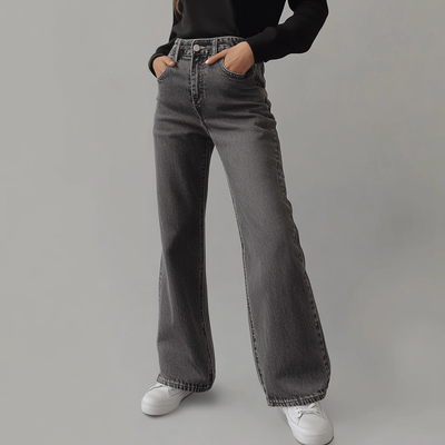 LK® | Graue Damenhose Weite Beine