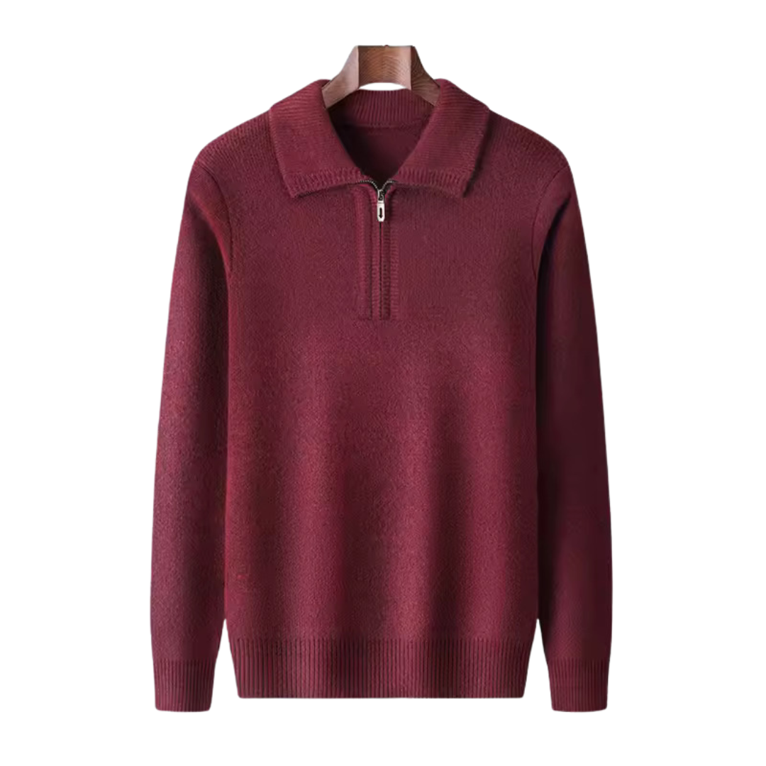 100% CASHMERE QUARTZIP-PULLOVER