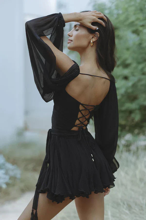 LK® | Verspieltes Mini-Kleid mit Ballonärmeln