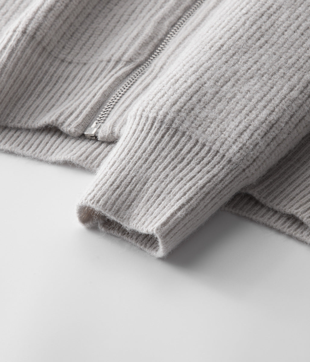 100% Merinowolle GESCHLOSSENER CARDIGAN