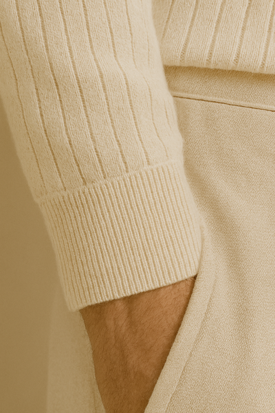 Kraus Gestreiftes Langarm-Polo-Shirt