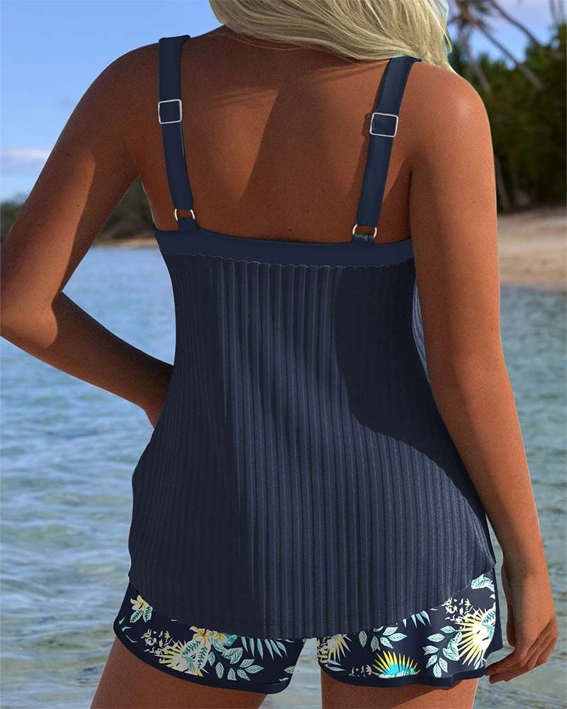 LK® | Gestreifter Tankini mit Zweiteiligem Strandhöschen