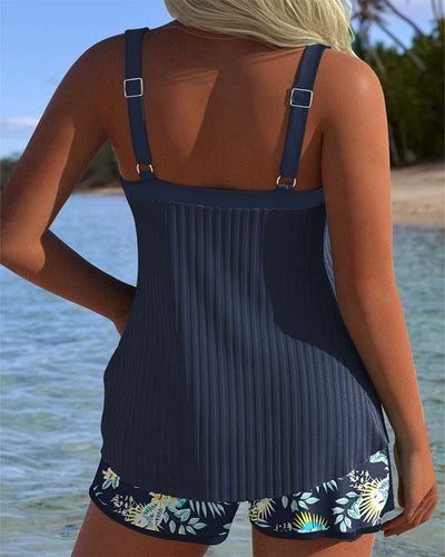 LK® | Gestreifter Tankini mit Zweiteiligem Strandhöschen