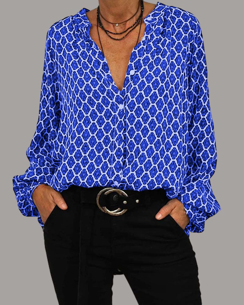 LK® | Entspanntes V-Ausschnitt Midi-Shirt