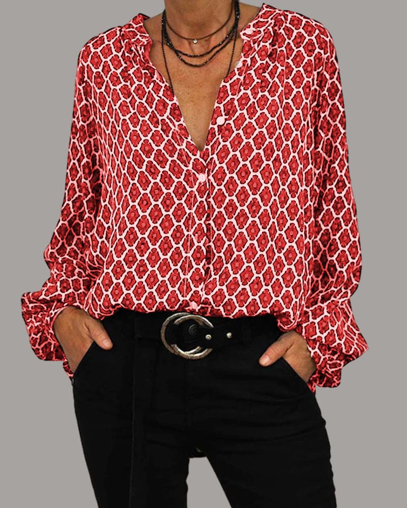 LK® | Entspanntes V-Ausschnitt Midi-Shirt
