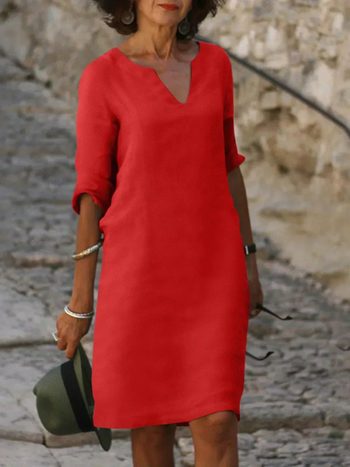 LK® | Stilvolles V-Ausschnitt Kleid