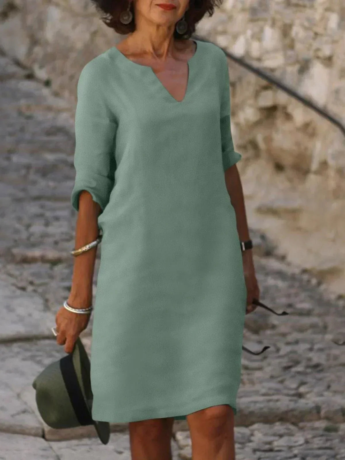 LK® | Stilvolles V-Ausschnitt Kleid