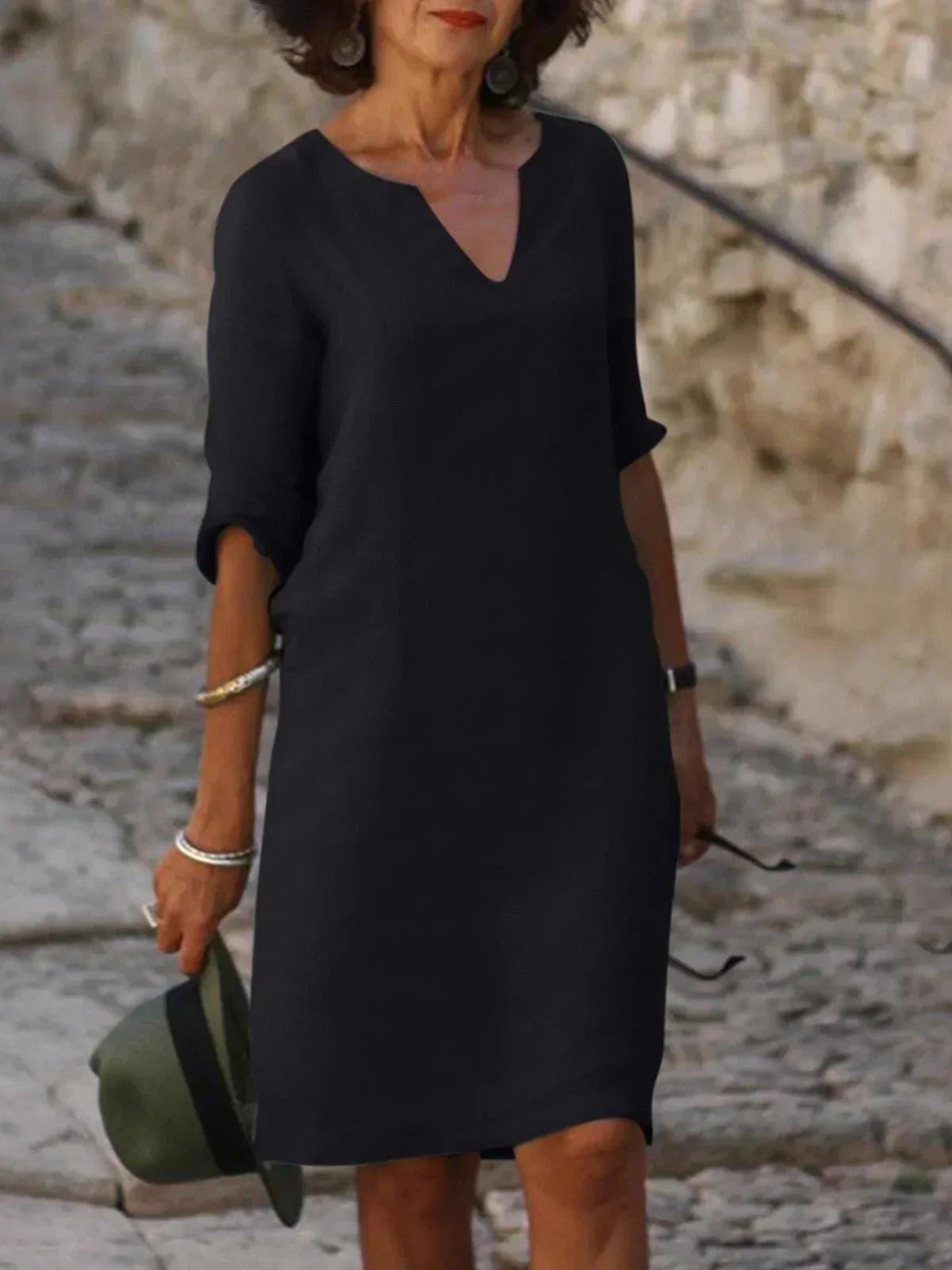 LK® | Stilvolles V-Ausschnitt Kleid
